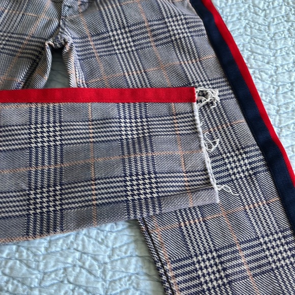 SHAKER PREP PLAID FRAY CROP PANTS JEANS - Picture 5 of 6